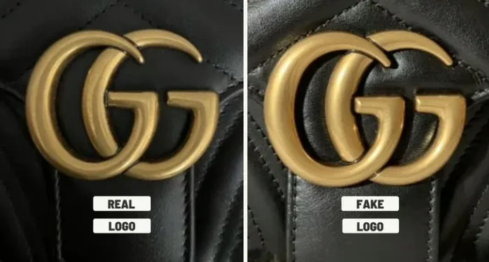 Check the logo of Gucci bag
